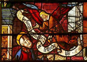 Window depicting Fragments and the Angel appearing to Saint Peter in prison